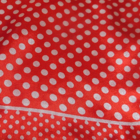 Scarf 19" x 19" Square Satin red polka dot print neckerchief retro - Picture 7 of 7
